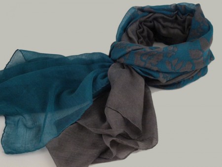 15, Šál s fáčovinou 105X180 cm tyrkysový